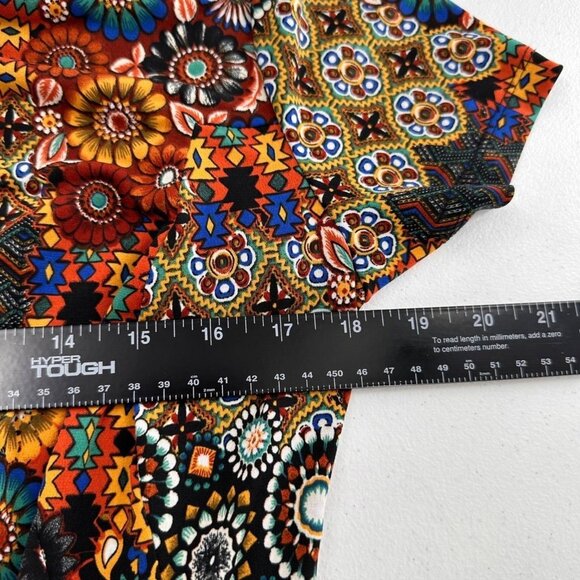 Connected Apparel Dark Romantic Floral Short Sleeve Dress Size 14P Western Boho - Picture 3 of 7